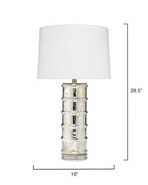 Irene Glass Table Lamp, Silver