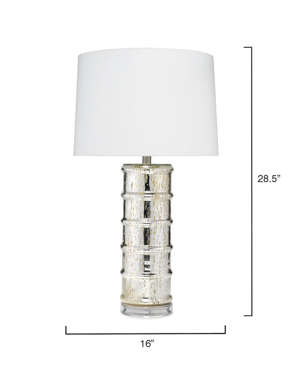 Irene Glass Table Lamp, Silver