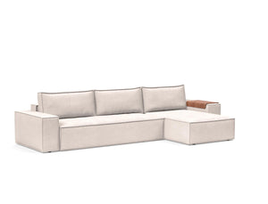 NEWILLA SOFA BED W/LOUNGER 57"X118", W/WIDE ARM RESTS