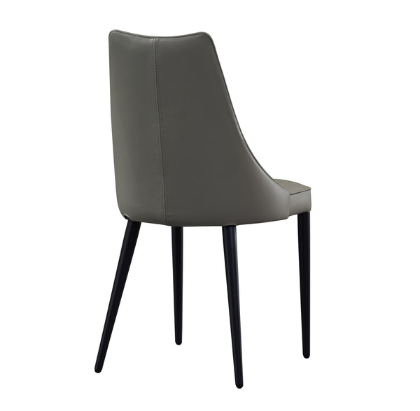 Milano Leather Dining Chair in Light Grey