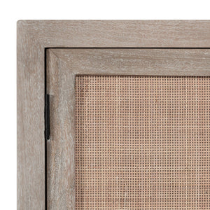 Jensen Solid Wood 4Dr Cabinet with Cane Detail