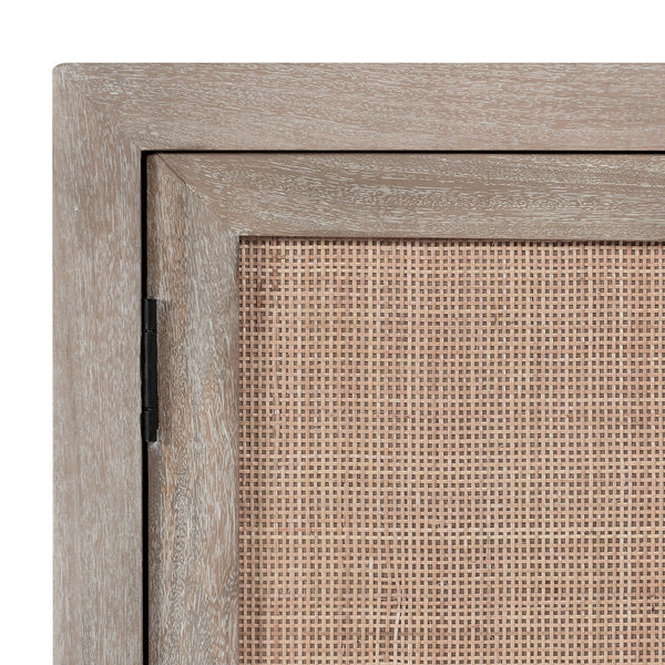 Jensen Solid Wood 4Dr Cabinet with Cane Detail