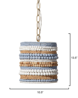 Strand Wood Beaded 1-Light Pendant