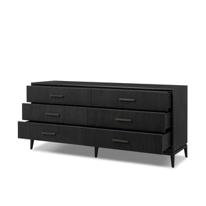 Rosenell 6 Drawer Dresser - Black Paper Cord