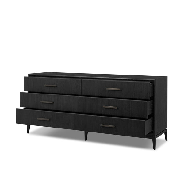 Rosenell 6 Drawer Dresser - Black Paper Cord
