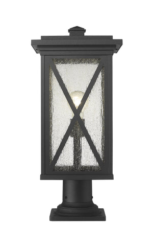 Brookside 1 Light Outdoor Pier Mounted Fixture in Black Finish