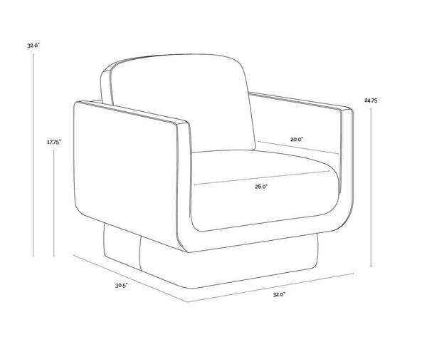 EVERTON ARMCHAIR - MEG DARK BROWN