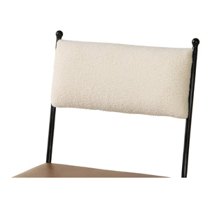 Moe's Posta Dining Chair in Brown Leather & Fabric