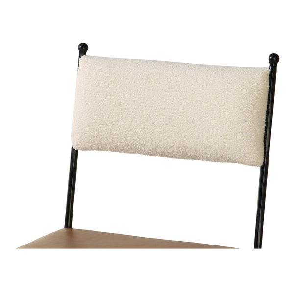 Moe's Posta Dining Chair in Brown Leather & Fabric