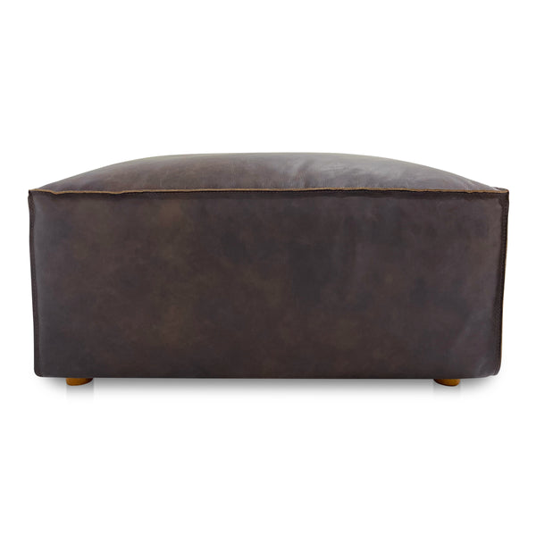 Form Ottoman in Espresso Brown Leather