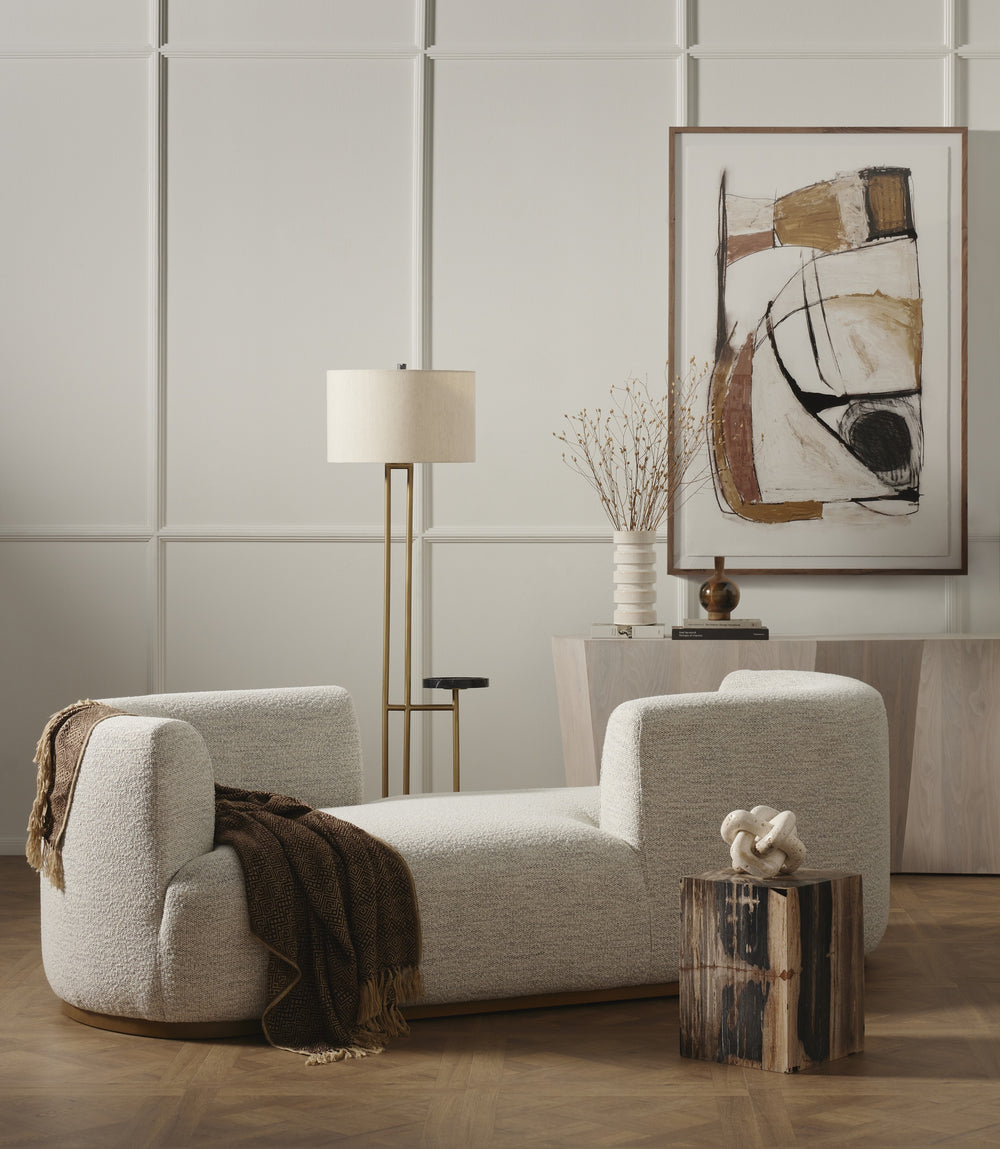 Deandra Tete A Tete Chaise In Merino Cotton