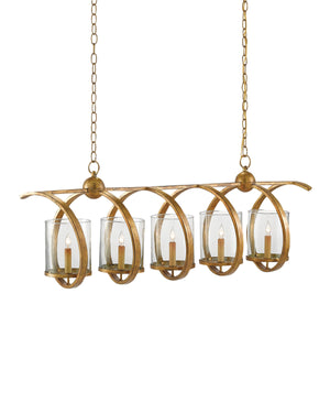 Maximus Gold Chandelier In Washed Gold Leaf