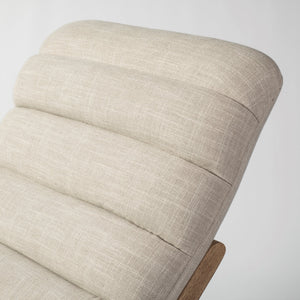 Pierre Beige Fabric Upholstered Armless Chaise Lounge Chair