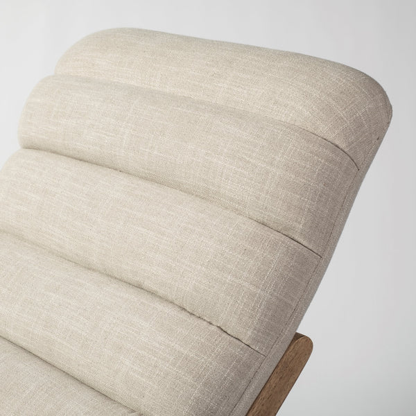 Pierre Beige Fabric Upholstered Armless Chaise Lounge Chair