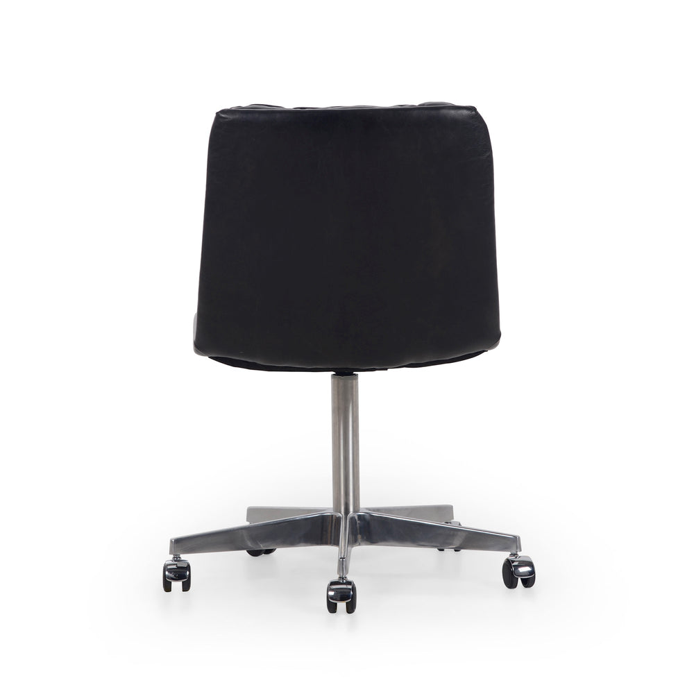 Malibu Desk Chair -Rider Black Leather