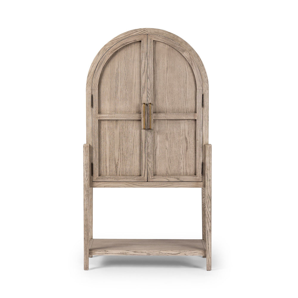 Tolle Bar Cabinet - Rustic White Solid