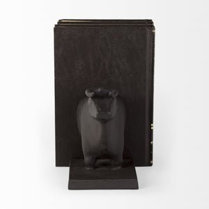 Taurus III (Set of 2) 9L x 4W Black Cast Aluminum Bull Bookends