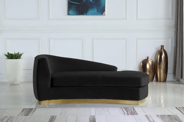 Crystal Chaise In Black Velvet and Gold