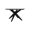Alameda 53" Outdoor Round Dining Table, Teak - Black