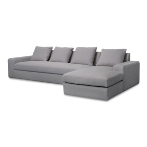 Thomas Right Sectional Grey with Feather Blend
