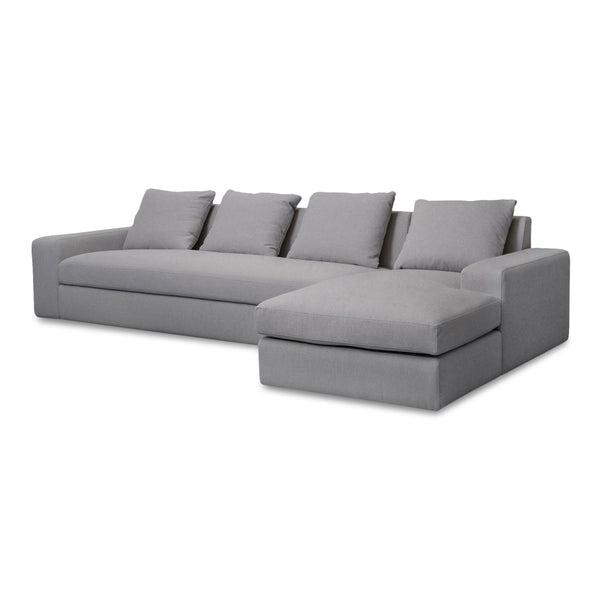 Thomas Right Sectional Grey with Feather Blend