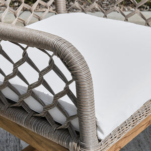 Paulo Outdoor Counter Stool - Gray Teak & Olefin