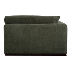 Moe's Rue Left Arm Facing Chair in Deep Green