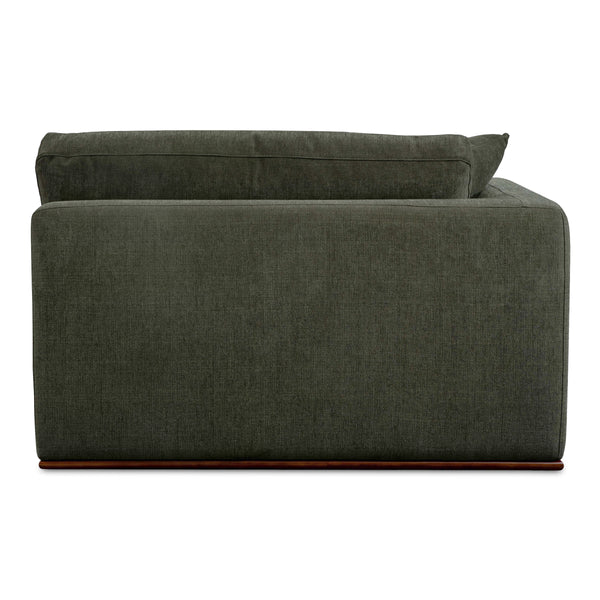Moe's Rue Left Arm Facing Chair in Deep Green
