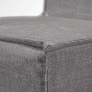 Elbert I Grey Fabric Slip-Cover Brown Wooden Base Dining Chair