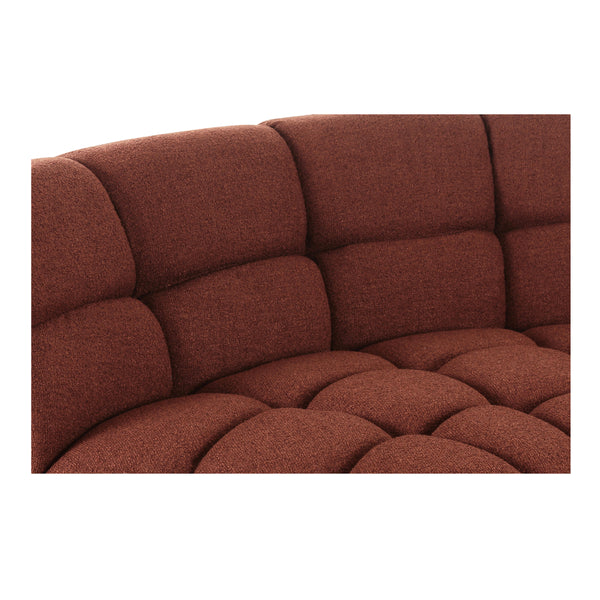 Moe's Roman L-Shaped Sectional in Rust, Modern Vintage