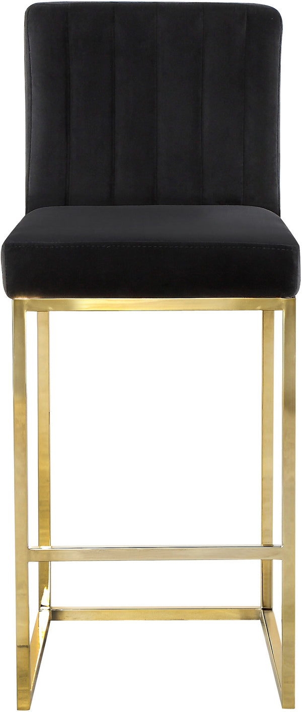 Joanna Stool In Black Velvet and Gold
