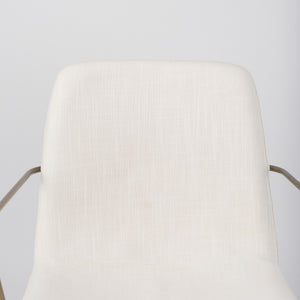 Sawyer Cream Fabric Wrap Gold Metal Frame Dining Chair
