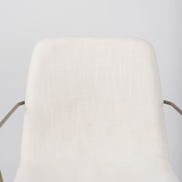 Sawyer Cream Fabric Wrap Gold Metal Frame Dining Chair