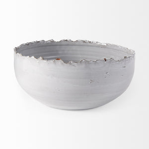 Larsen 13L x 13W White Ceramic Large Decorative Bowl