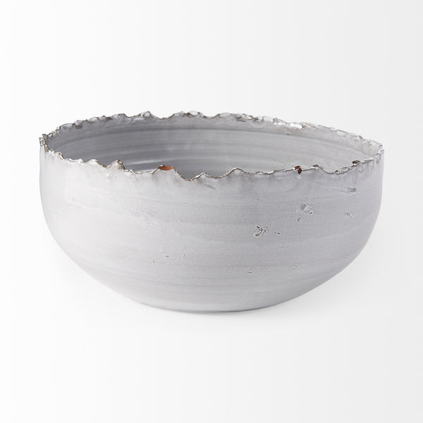 Larsen 13L x 13W White Ceramic Large Decorative Bowl