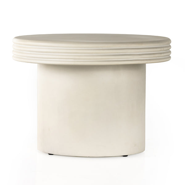 Grecia Outdoor End Table In Large In White
