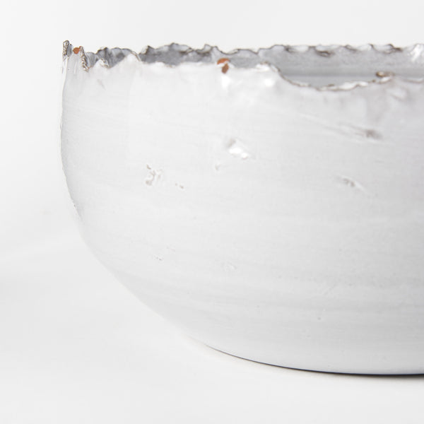 Larsen 13L x 13W White Ceramic Large Decorative Bowl