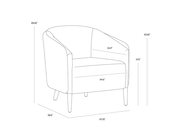 SHEVA ARMCHAIR - SAN REMO WINTER CLOUD / ANTONIO CHARCOAL