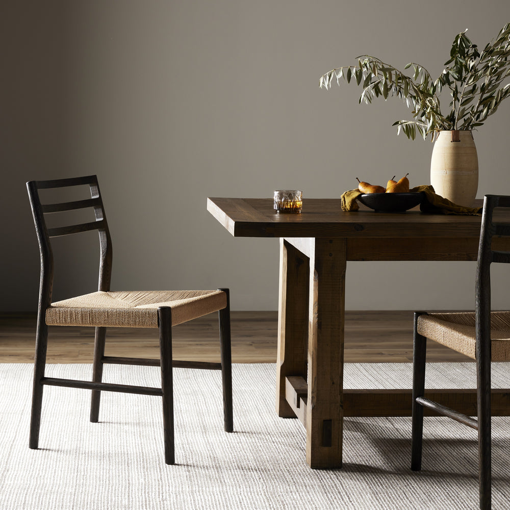 Glenmore Woven Dining Chair In Light Carbon