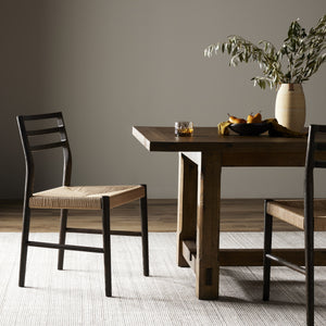 Glenmore Woven Dining Chair In Light Carbon