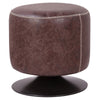 Gaia Round Ottoman In Vintage Coffee Brown