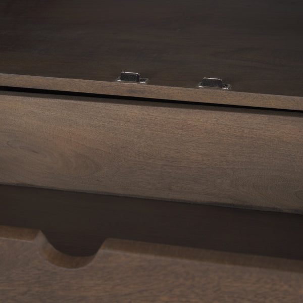 Wallen Solid Dark Brown Wood Curio Cabinet