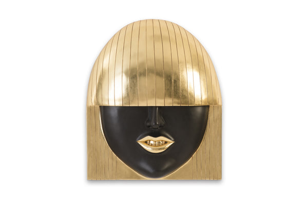Fashion Faces Wall Art, Large, Smallallile, Black And Gold Leaf