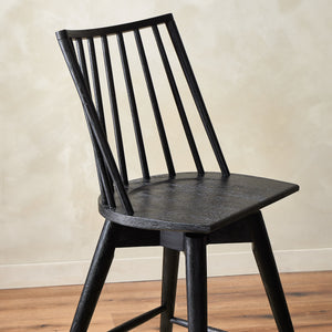 Lewis Swivel Counter Stool in Black Oak