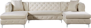 Verna 3pc. Sectional In Cream Velvet