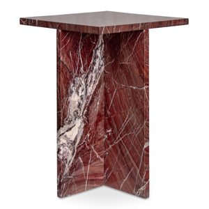 Moe's Blair Accent Table in Rosso Levanto Marble