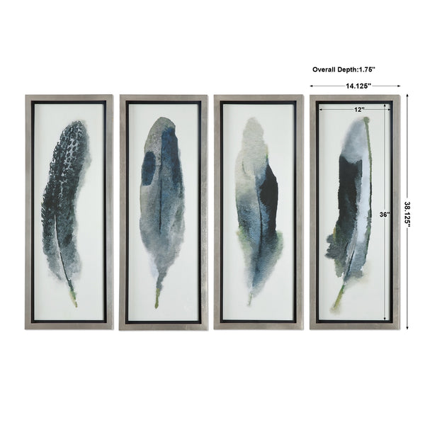 Feathered Beauty Prints, S/4