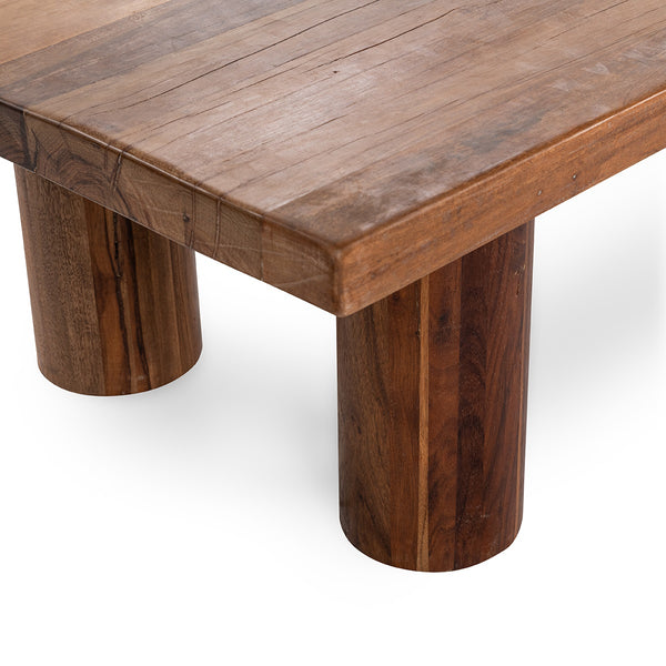 Alto Solid Wood Rectangle Coffee Table - Rustic Brown
