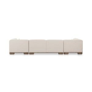 June Modular Sofa in Oatmeal with Oak Veneer Legs