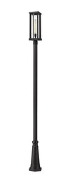 Glenwood 1 Light Outdoor Post Mounted Fixture in Black Finish